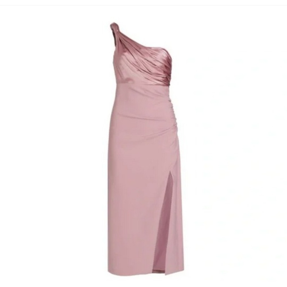 Cinq à Sept Dress Womens‎ 00 Pink One Shoulder Trenton Formal Gown Ruched Long
